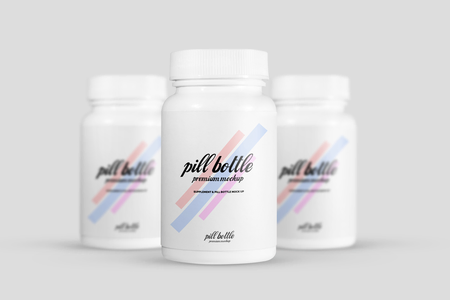 Free Supplement Pill Bottle Mockup