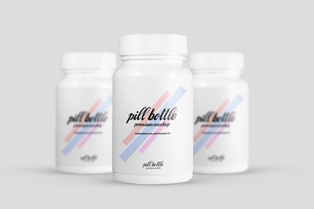 Free Supplement Pill Bottle Mockup