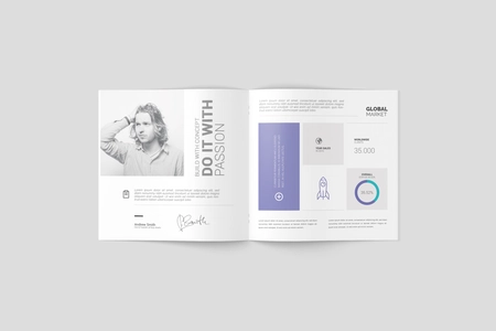 Square Brochure Catalog Magazine Mockup