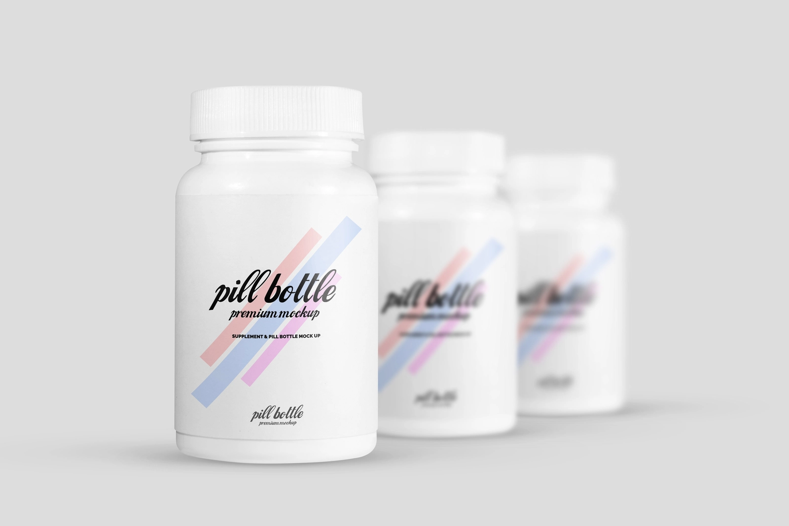 Free Supplement Pill Bottle Mockup