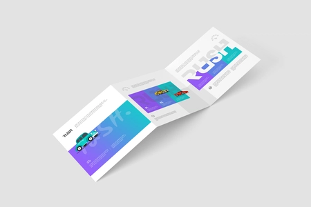 Square Z-Fold Brochure Mockup