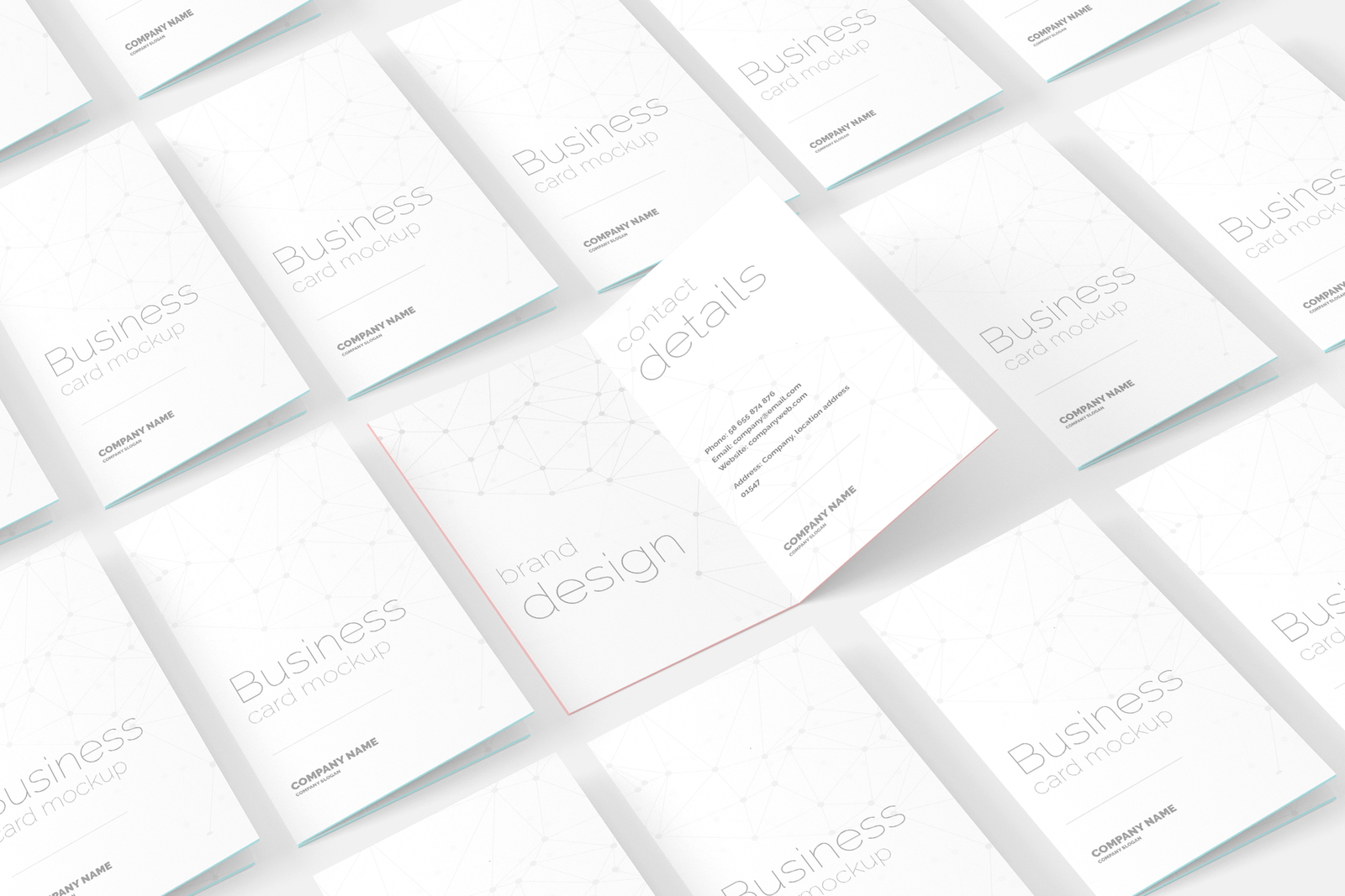 Portrait Folded Business Card Mockup - Premium PSD Mockup