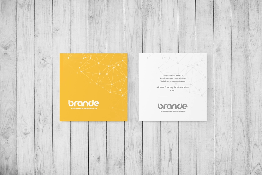 Simple Square Business Card Mockup