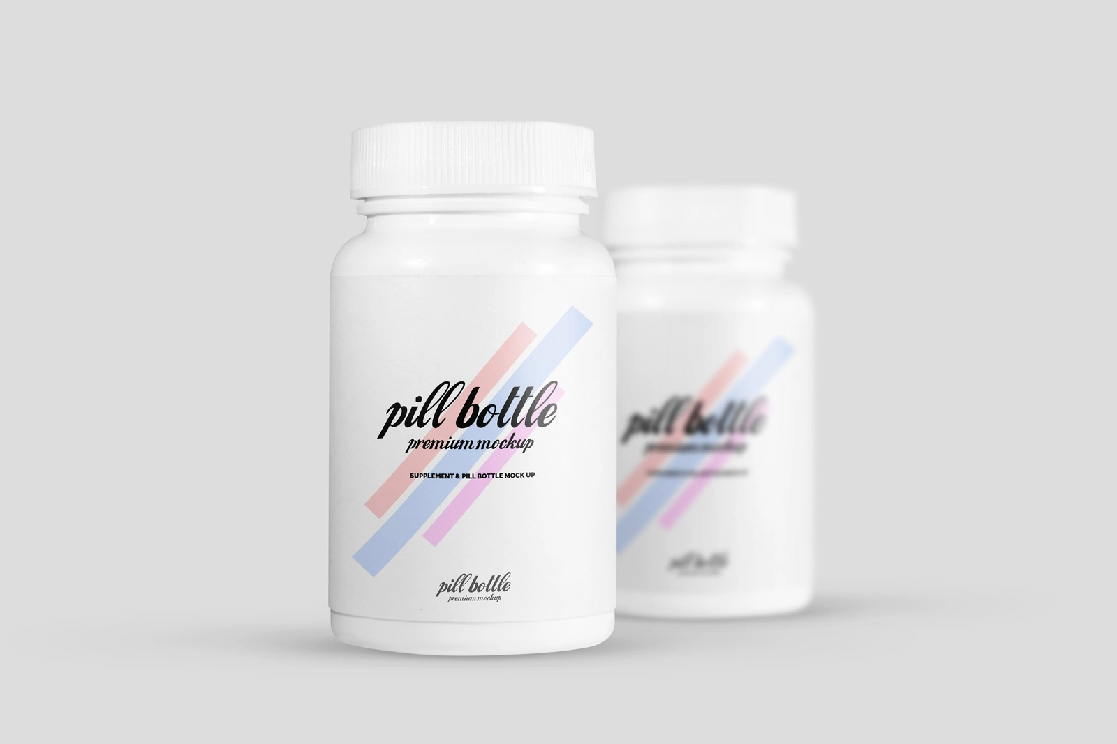 Free Supplement Pill Bottle Mockup