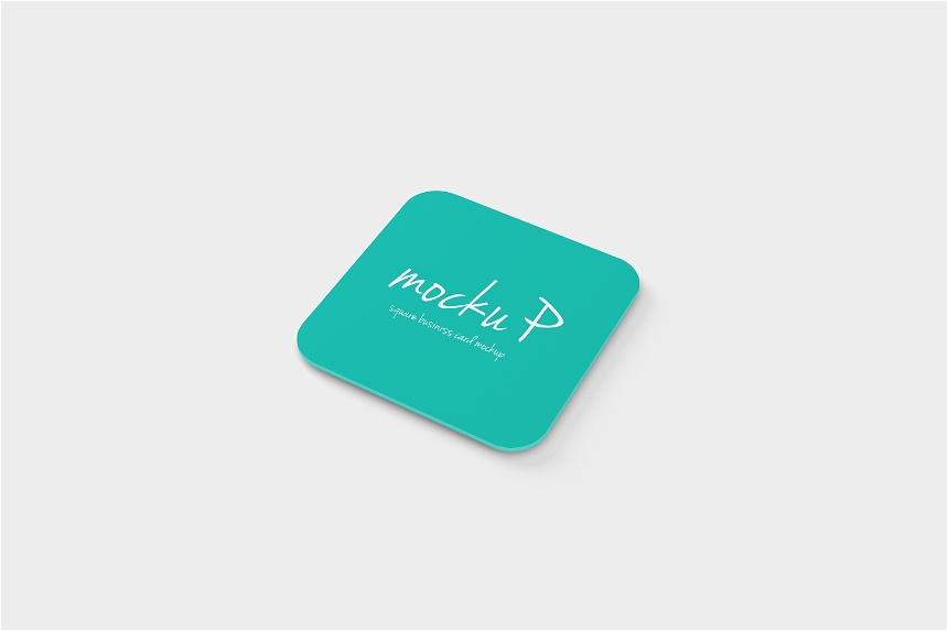 Free Rounded Corner Square Business Card Mockup