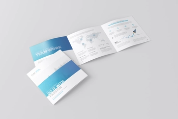 Free Square 3-Fold Brochure Mockup