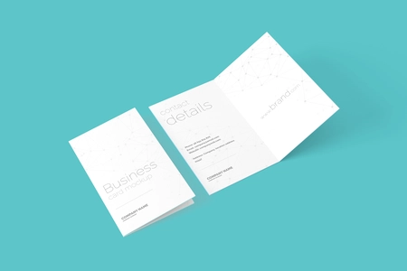 Free Portrait Folded Business Card Mockup