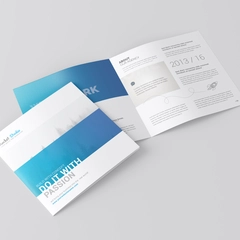 Free Square 2-Fold Brochure Mockup