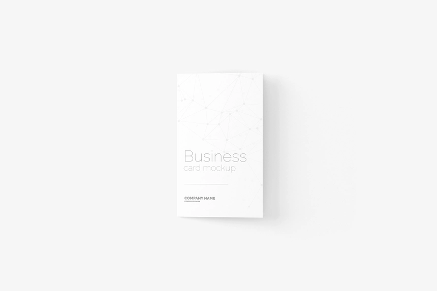 Free Portrait Folded Business Card Mockup
