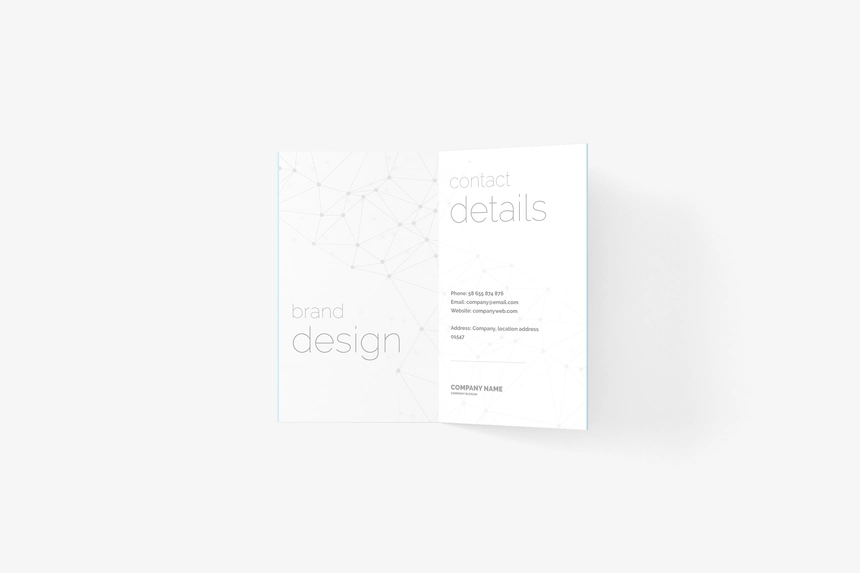 Free Portrait Folded Business Card Mockup