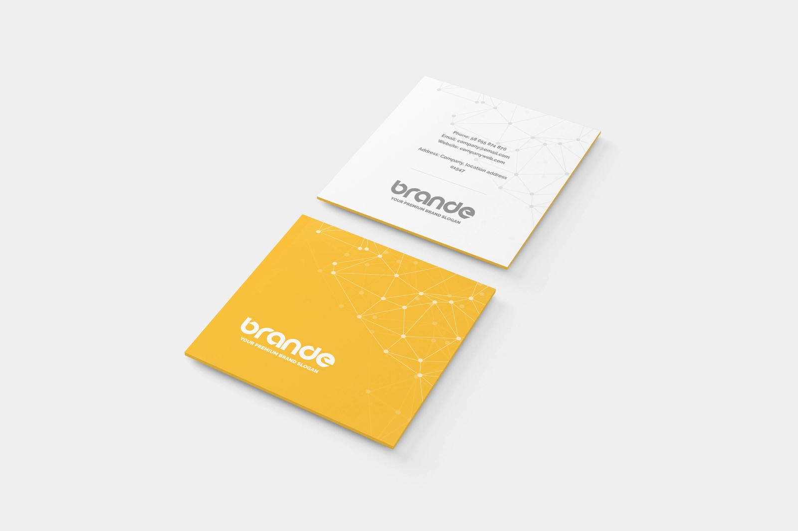 Free Simple Square Business Card Mockup