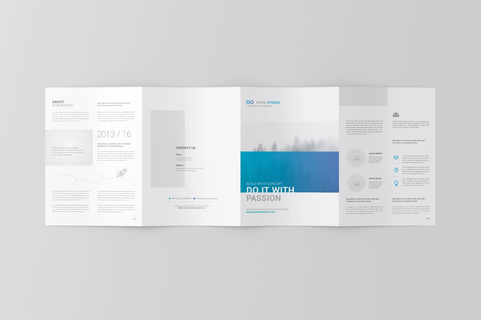 Free A4 4-Fold Brochure Mockup