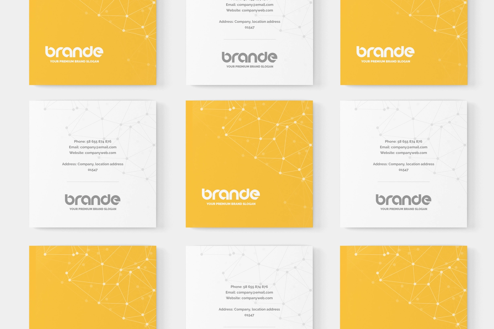 Free Simple Square Business Card Mockup