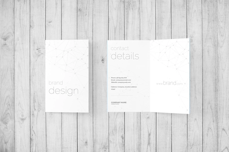 Folded Business Card PSD Mockup