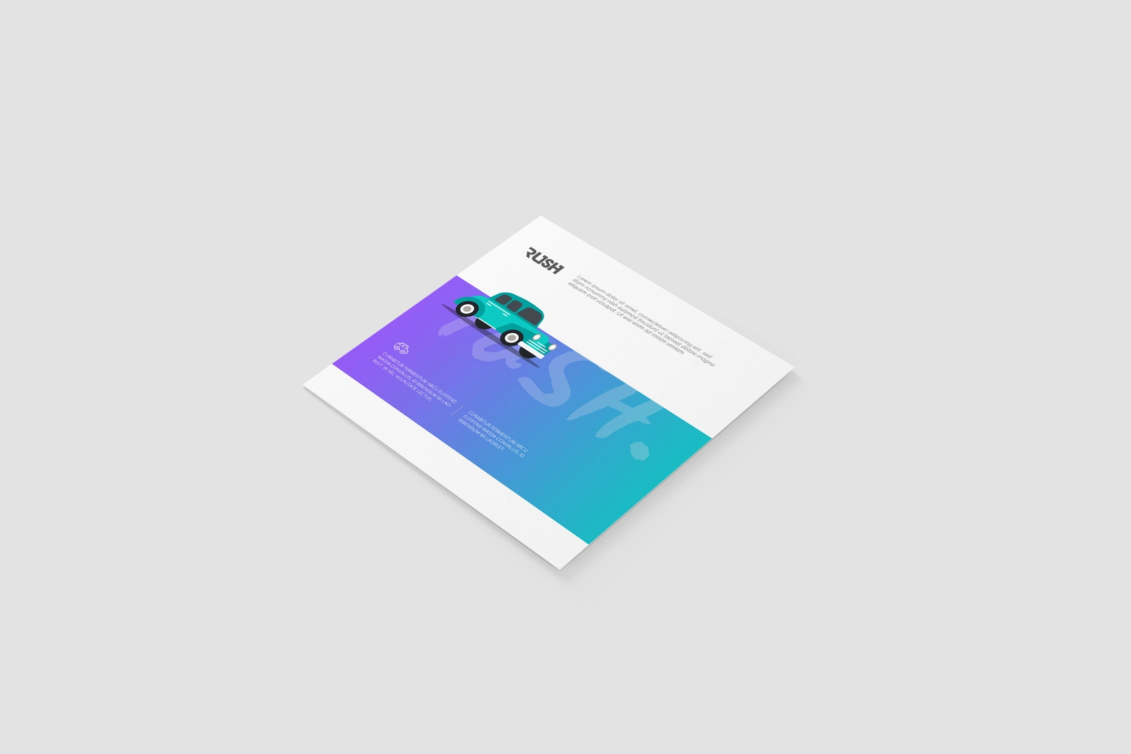 Square Z-Fold Brochure PSD Mockup