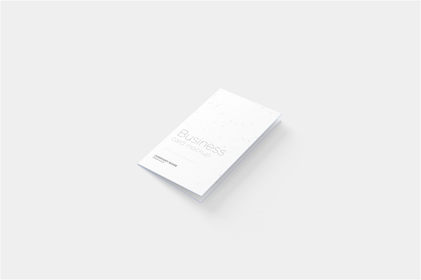 Clean Folded Business Card Mockup