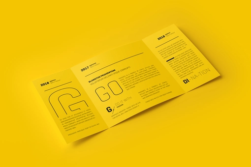 Square Gatefold Brochure Mockup PSD Download | Mockupnest