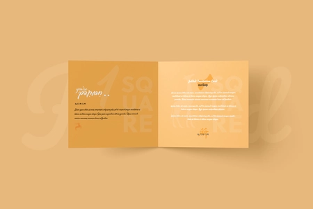 Square Folded Invitation Card Mockup