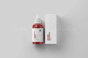Dropper Bottle Packaging Mockup On White Background