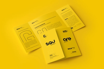 Square Gatefold Brochure Mockup Set