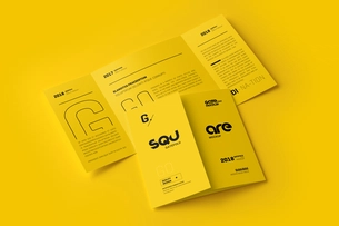Square Gatefold Brochure Mockup Set
