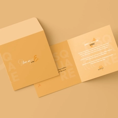 Free Square Folded Wedding Invitation Card Mockup