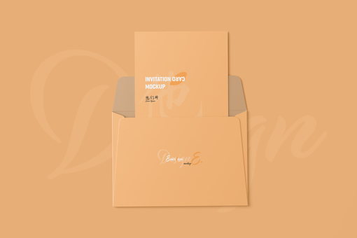 Free A5 Folded Wedding Invitation Card Mockup | Mockupnest