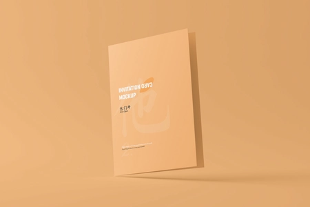 A5 Folded Wedding Invitation Card Mockup