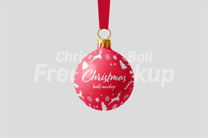 Free Christmas Ball Mockup