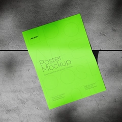 A4 Poster Mockup On Concrete