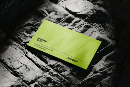 Business Card Mockup On Rock