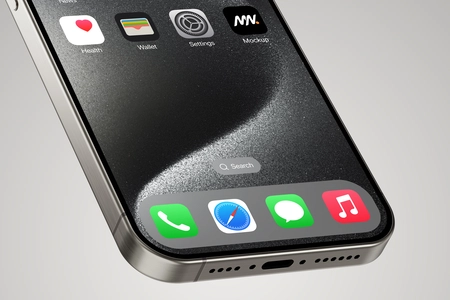 Closeup iPhone 15 Pro Max Mockup