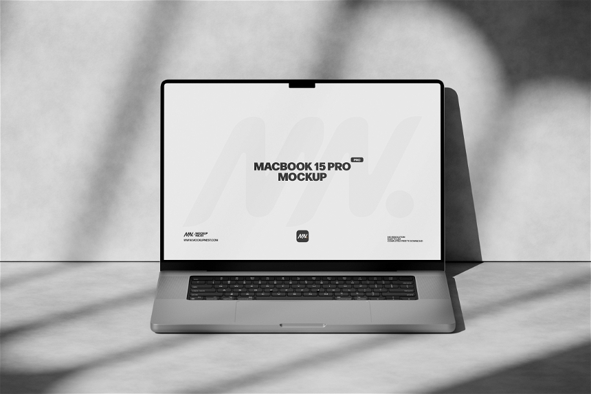 Macbook Pro Mockup In Dark
