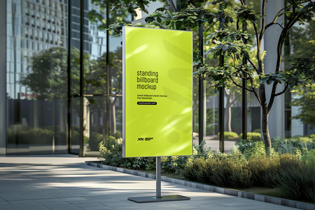 Street Advertising Standing Billboard Mockup