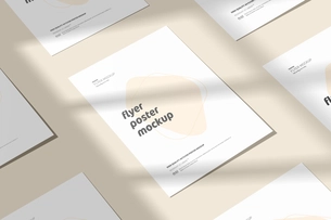 A4 Flyer Poster Mockup With Shadow Overlay