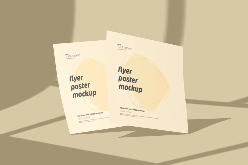 Free Square Flyer Mockup