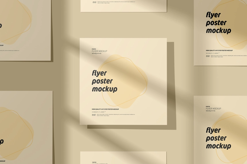 Free Square Flyer Mockup