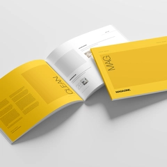 Free Open US Letter Magazine Mockup With Cover