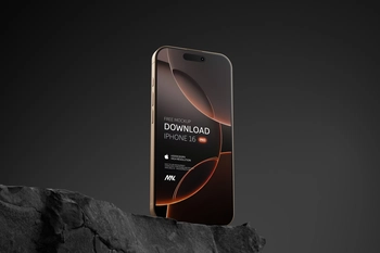 Free iPhone 16 Pro Mockup Desert Titanium Color