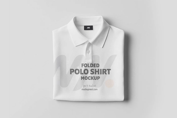 Free Folded Polo Shirt Mockup