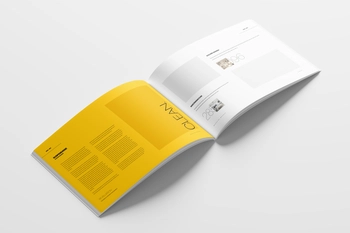 Free Open A4 Landscape Magazine Mockup