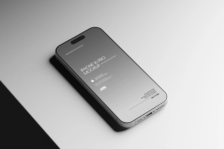 iPhone 16 Pro Mockup Black Titanium Color