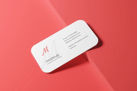 Round Corner Business Card Mockup