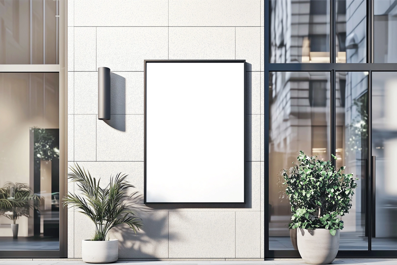 Free Modern Storefront Outdoor Poster Mockup