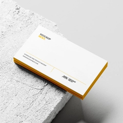 Free Business Card Mockup Stacked On Concrete