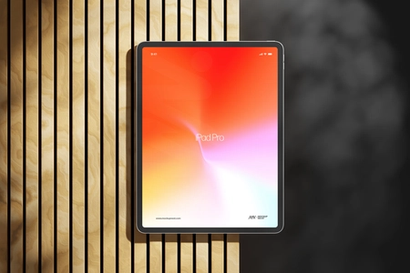 Free iPad Pro Mockup On Wood