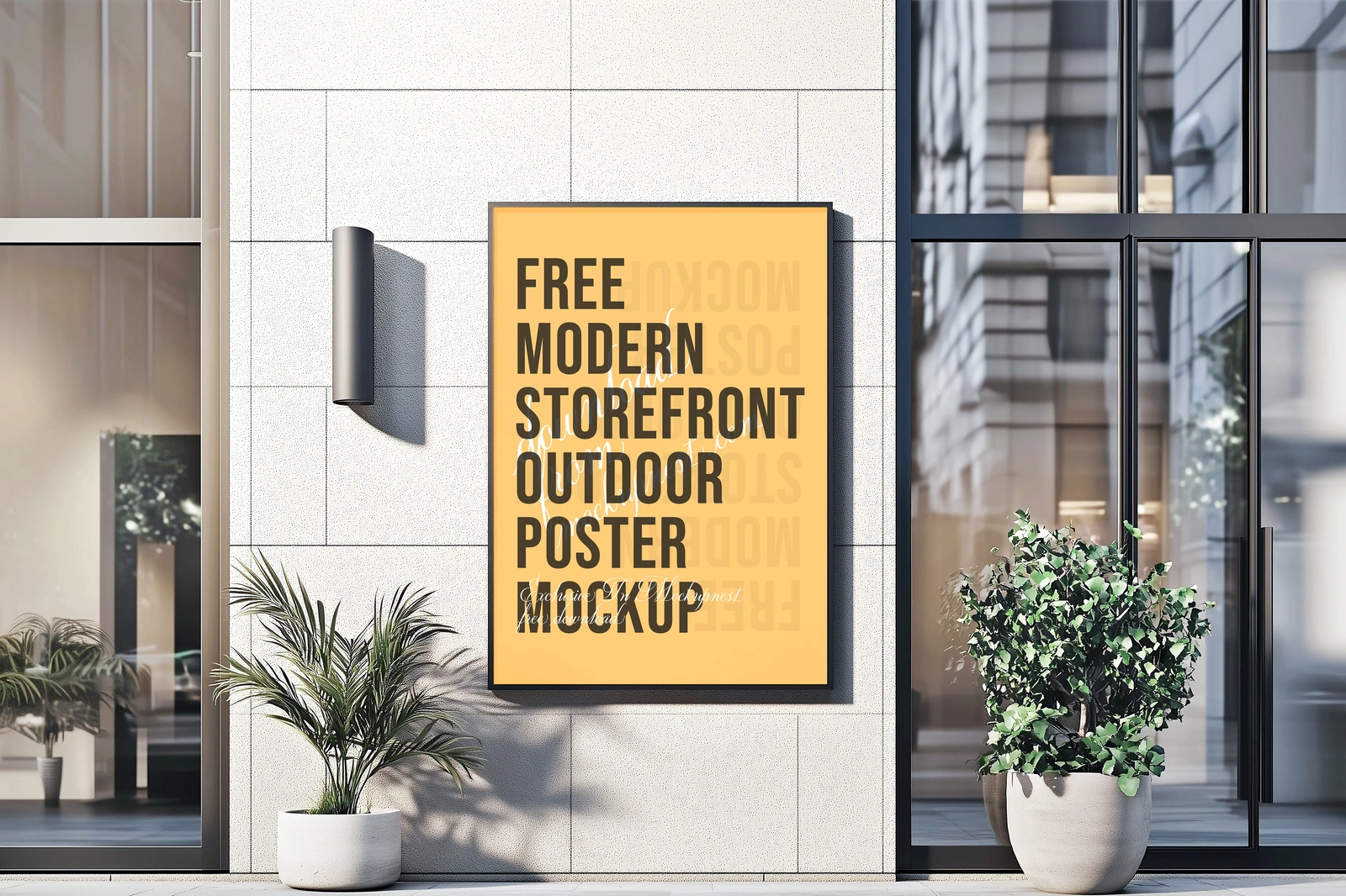 Free Modern Storefront Outdoor Poster Mockup