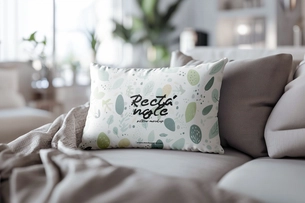 Free Rectangle Pillow Mockup On Couch