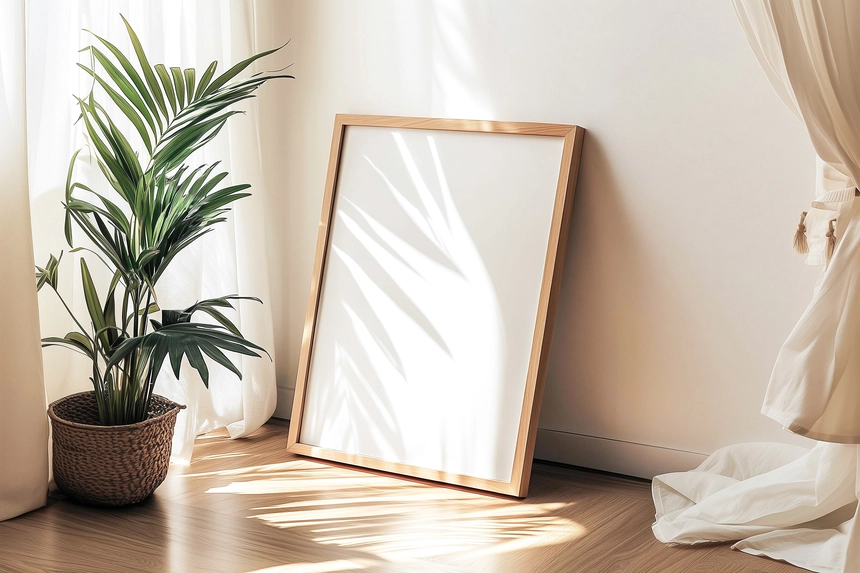 Free A3 Wooden Photo Frame Mockup