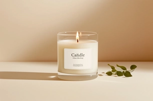Free Glass Candle Mockup